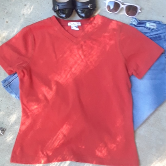 Talbots burnt orange t-shirt - Picture 4 of 6